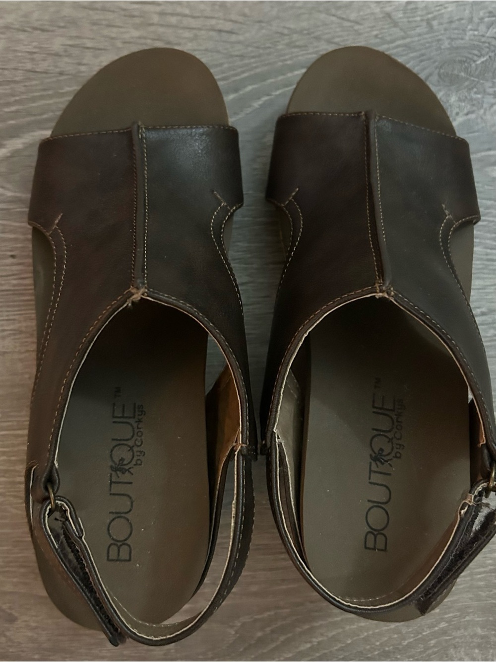 Corkys Carley Wedge Brown Sandal Size 7 - Picture 9 of 10